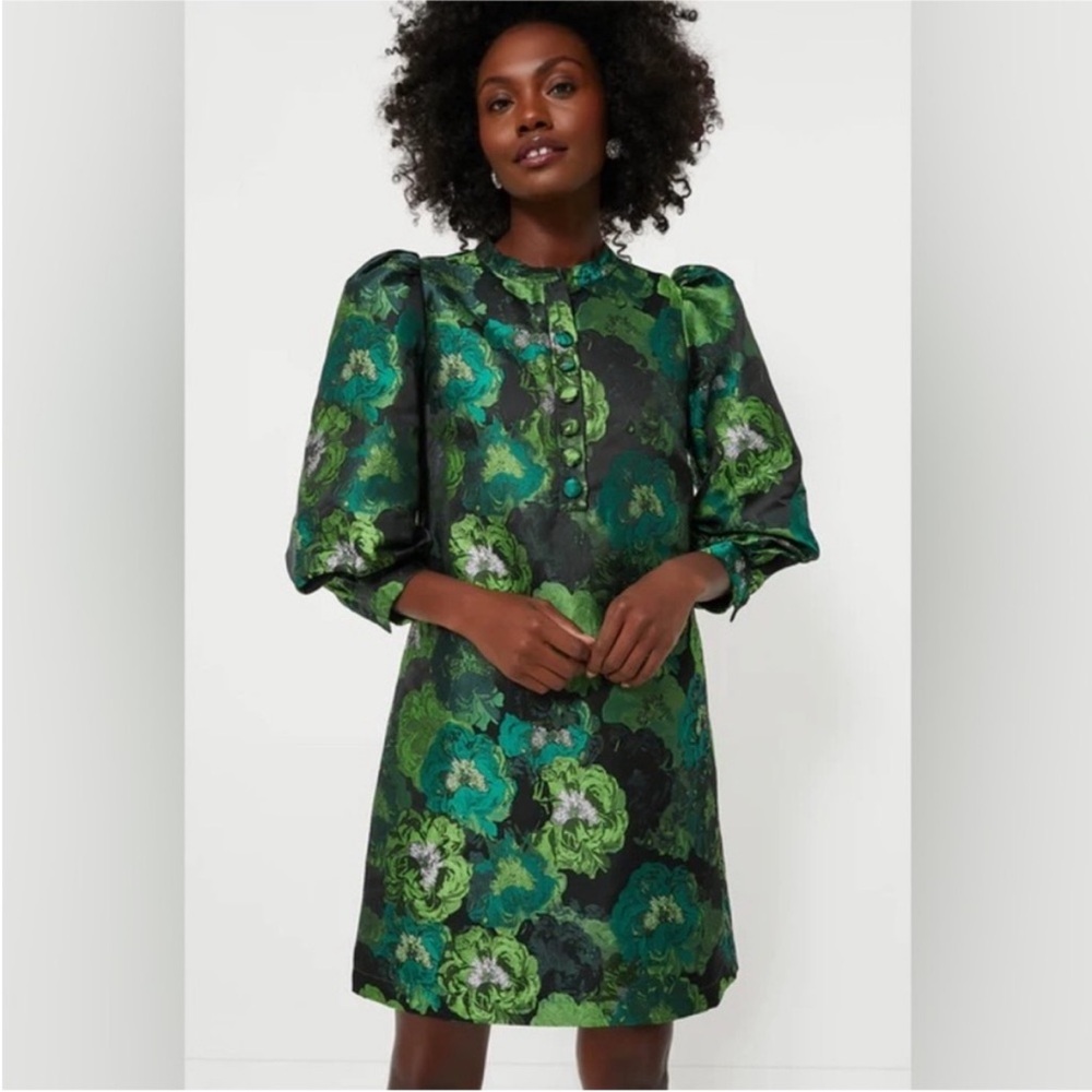 Tuckernuck Pomander Place Samantha Green Floral Jacquard Dress